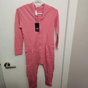 Smash + Tess Kids Coral Pink Hooded One-Piece Footie